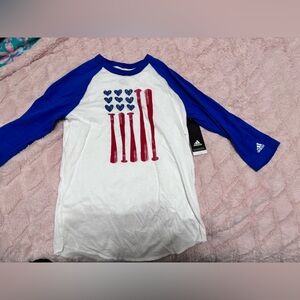 NWT Girls 3/4 sleeve baseball shirt
